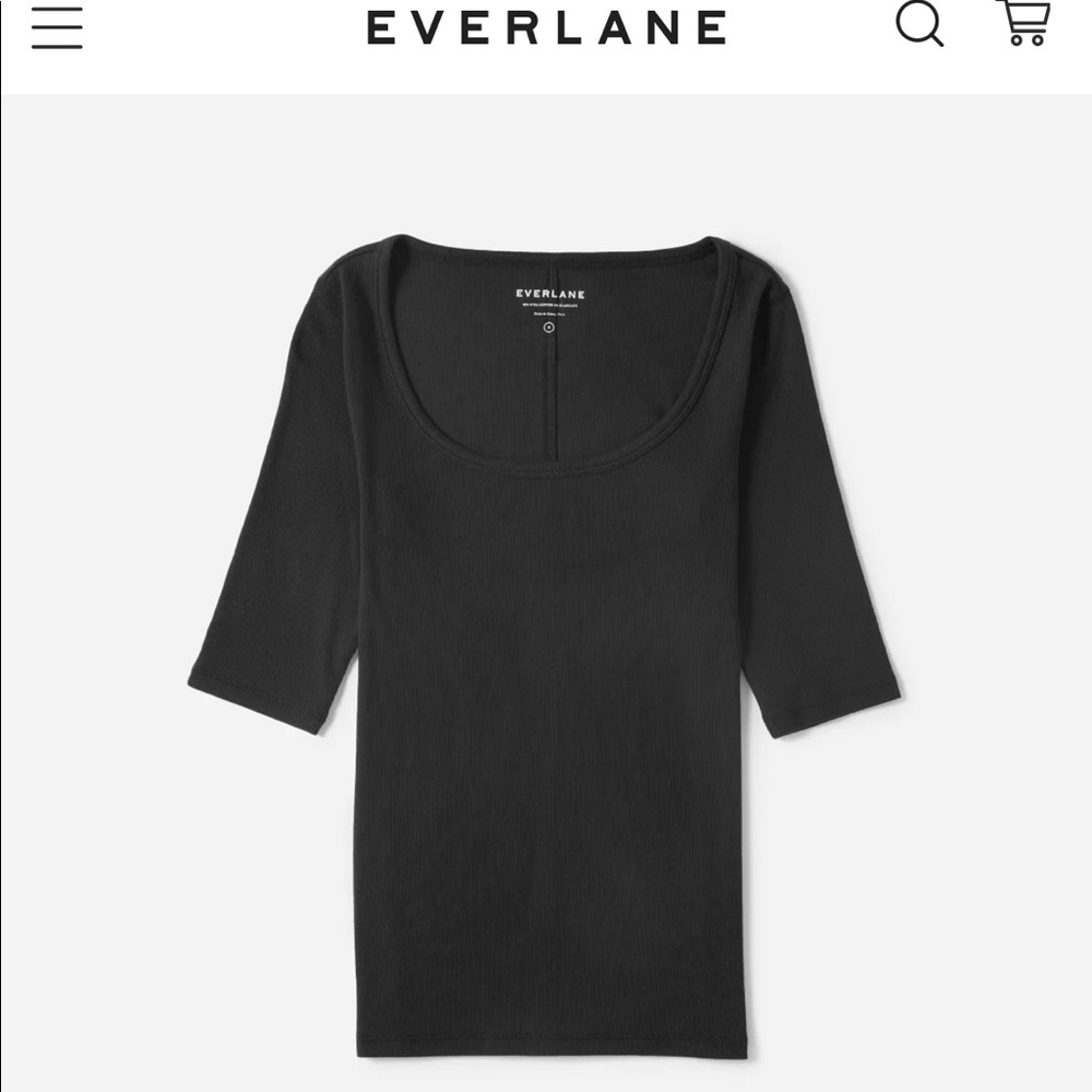 Everlane Pima Micro-Rib Scoop-Neck Tee